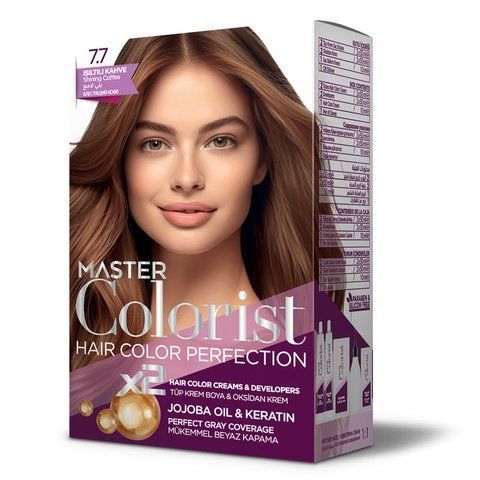 Фарба для волосся Master Colorist 7.7 Світла кава, 2x50 мл + 2x50 мл + 10 мл 302338 фото