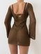 Коричневая пляжная туника из тонкой связки. SW3593/1 фото 2