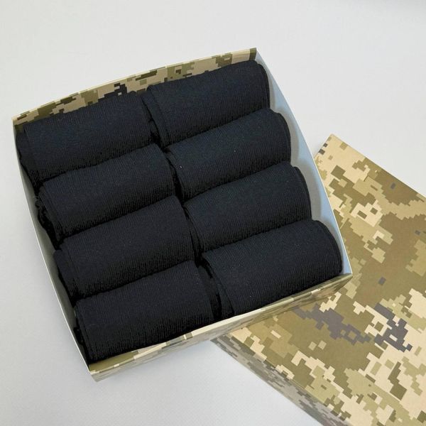 Бокс чоловічих шкарпеток в рубчик 41-45 р на 8 пар у подарунковій коробці Ч8бокс0118 фото