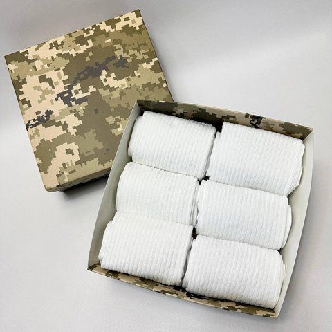 Бокс мужских носков в рубчик на 6 пар 40-45 в подарочной коробке ч6бокс0161 фото
