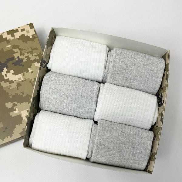 Бокс чоловічих шкарпеток в рубчик на 6 пар 40-45 у подарунковій коробці ч6бокс0165 фото
