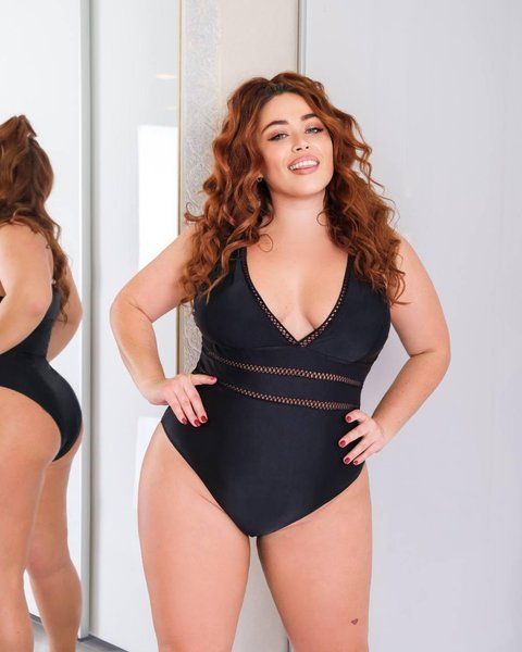 Сплошной купальный черный PLUS SIZE с чашками и утяжкой SW1271/2-XL фото