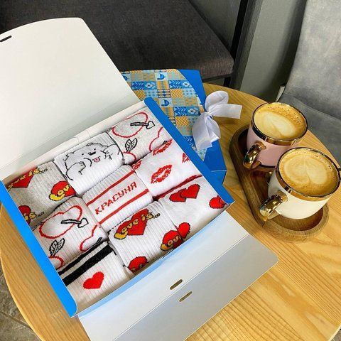 Набор женских носков 36-41 г на 9 пар в подарочной коробке с лентой. Ж9бокс017 фото