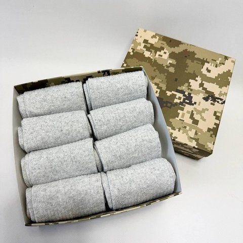 Бокс мужских носков в рубчик 41-45 г на 8 пар в подарочной коробке Ч8бокс0117 фото