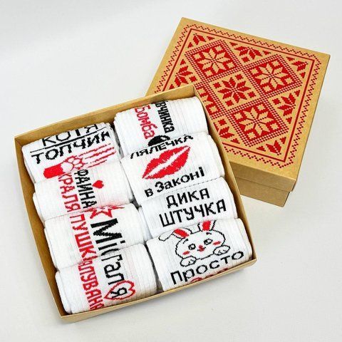 Бокс женских носков 36-41 г на 8 пар в подарочной коробке Ж8бокс0157 фото
