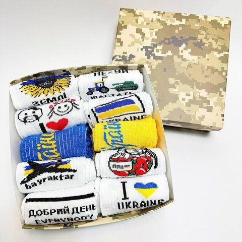 Набор женских высоких носков на 10 пар 36-41 в подарочной коробке. Ж10бокс036 фото