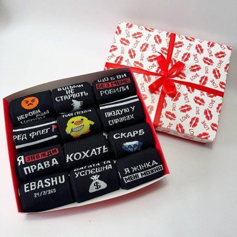 Подарочный набор женских высоких носков на 12 пар 36-41 г. Ж12бокс0151 фото