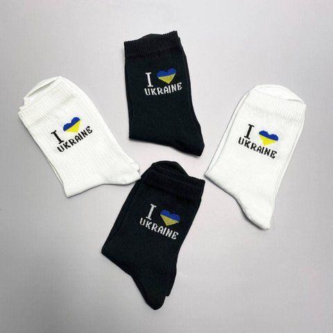 Комплект мужских высоких Носков 4 пары l love Ukraine 41-45 г Осень-Весна чшк08 фото