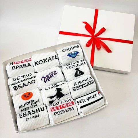 Подарочный набор женских высоких носков на 12 пар 36-41 г. Ж12бокс0152 фото