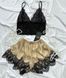 Шелковая пижама с кружевным топом синий 17111-158 фото 6