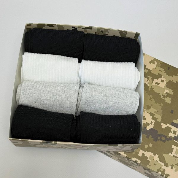 Бокс мужских носков в рубчик 41-45 г на 8 пар в подарочной коробке Ч8бокс0123 фото
