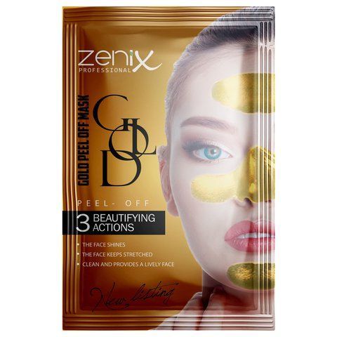 Золота оживляюча маска-плівка для обличчя з гекторитом Zenix, 15 г 411506 фото