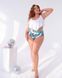 Раздельный женский купальник Plus size белый принтом SW1370 фото 1