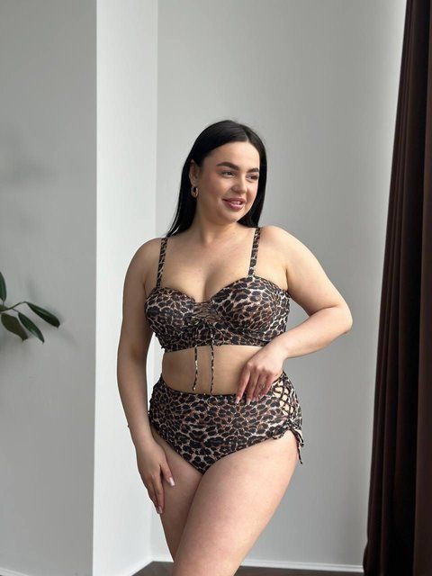 Леопардовый купальник для девочек PLUS SIZE SW3620 фото