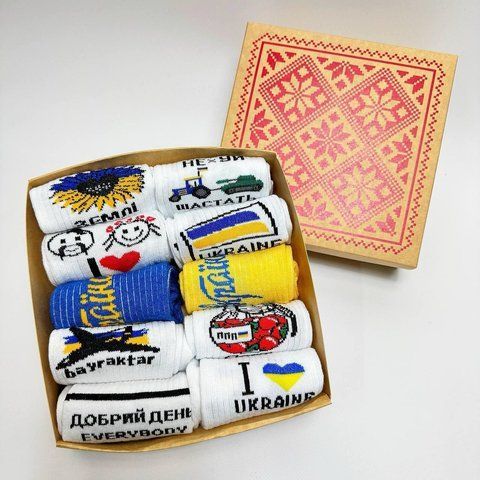 Набор женских высоких носков на 10 пар 36-41 в подарочной коробке. Ж10бокс017 фото