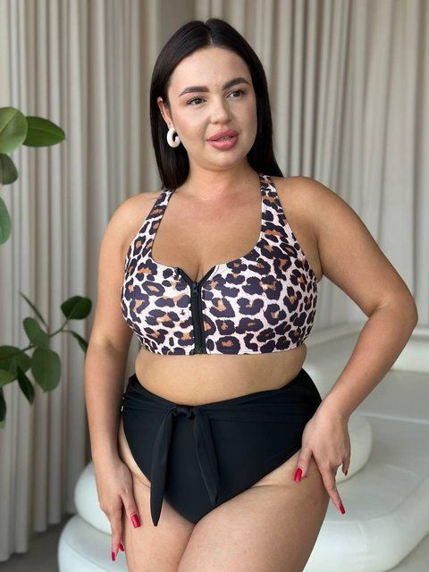 Купальник раздельный женский Plus size леопардовый SW1573 фото