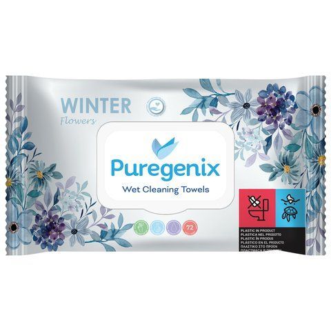 Вологі серветки з ароматом квітів Puregenix, 72 шт 420701 фото