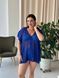 Пляжная короткая синяя туника PLUS SIZE тоненькая вязка SW669/3 фото 1