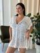 Пляжна коротка біла туніка PLUS SIZE тоненька в'язка SW669/2 фото 9