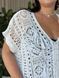 Пляжна коротка біла туніка PLUS SIZE тоненька в'язка SW669/2 фото 10