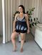 Чорно-білий купальник танкіні PLUS SIZE з шортиками SW1548 фото 5