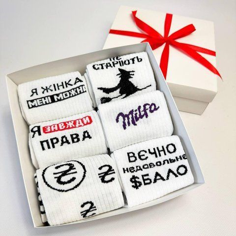 Набор женских носков на 6 пар 36-41 в подарочной коробке. Ж6бокс0281 фото