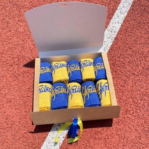 Бокс патриотических женских носков Украина 10 пар 36-41р в подарочной коробке 10укр1 фото
