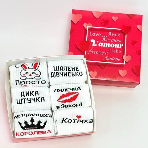 Набор женских носков на 6 пар 36-41 в подарочной коробке. Ж6бокс0247 фото
