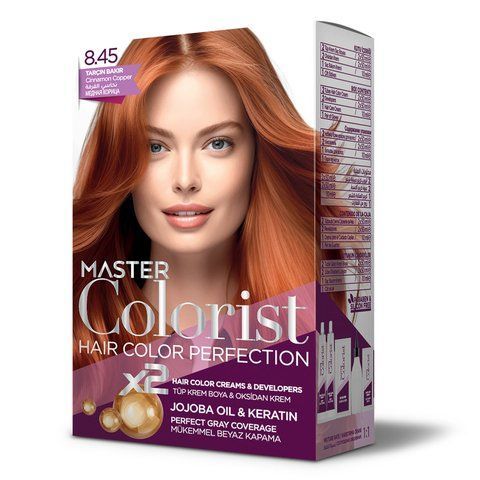 Фарба для волосся Master Colorist 8.45 Мідна Кориця, 2x50 мл + 2x50 мл + 10 мл 302344 фото