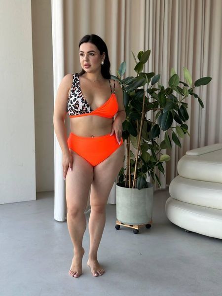 Купальник раздельный женский Plus size оранжевый SW1376 фото
