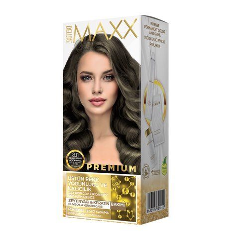 Фарба для волосся MAXX Deluxe 8.11 Інтенсивний попелясто-русявий, 50 мл + 50 мл + 10 мл 302317 фото