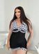 Чорно-білий купальник танкіні PLUS SIZE з тяжкою та шортиками SW1487 фото 1