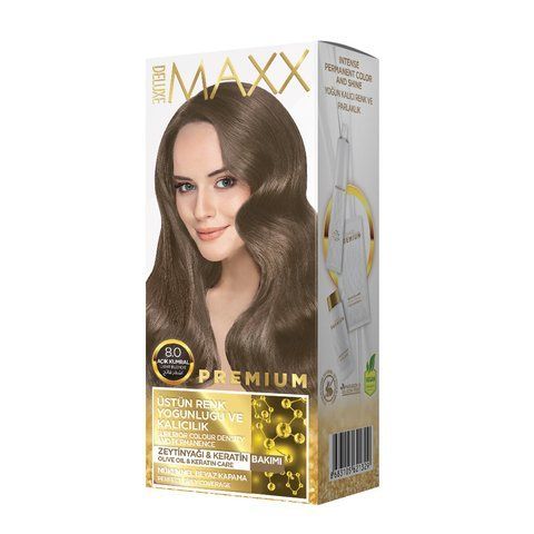 Фарба для волосся MAXX Deluxe 8.0 Світло-русявий, 50 мл + 50 мл + 10 мл 302312 фото