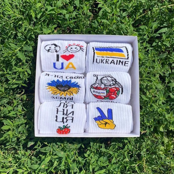 Бокс патріотичних жіночих шкарпеток 6 пари 36-41р у подарунковій коробці ж6укр5 фото