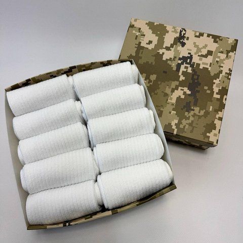 Набор высоких мужских носков в рубчик на 10 пар 41-45 в подарочной коробке. Ч10бокс019 фото