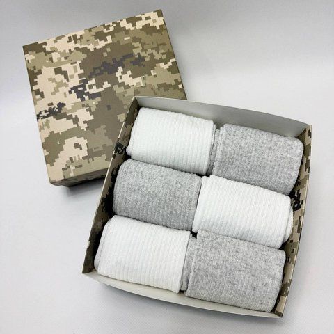Бокс женских носков в рубчик на 6 пар 36-41 в подарочной коробке Ж6бокс0217 фото