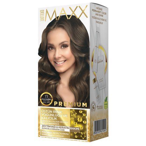 Фарба для волосся MAXX Deluxe 7.1 Пепелисто-русявий, 50 мл + 50 мл + 10 мл 302305 фото