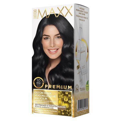 Фарба для волосся MAXX Deluxe 1.0 Чорний, 50 мл + 50 мл + 10 мл 302301 фото