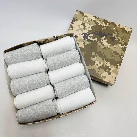 Набор женских высоких носков в рубчик на 10 пар 36-41 в подарочной коробке. Ж10бокс066 фото