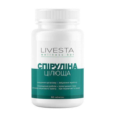 Дієтична добавка &laquo;Цілюща Спіруліна&raquo; LIVESTA, таблеток 114716 фото