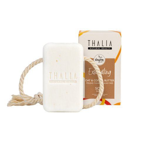 Натуральное отшелушивающее мыло для лица и тела с маслом какао и отруби THALIA, 140 г 220651 фото