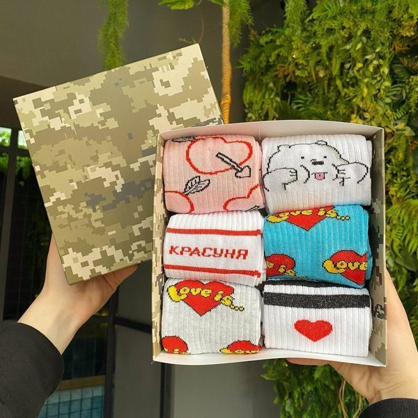 Бокс жіночих подарункових шкарпеток 36-41 на 6 пар Ж6бокс087 фото