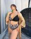 Раздельный черный купальник PLUS SIZE с высокими плавками и лео-принтом. SW1376/1 фото 5