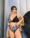 Раздельный черный купальник PLUS SIZE с высокими плавками и лео-принтом. SW1376/1 фото 3