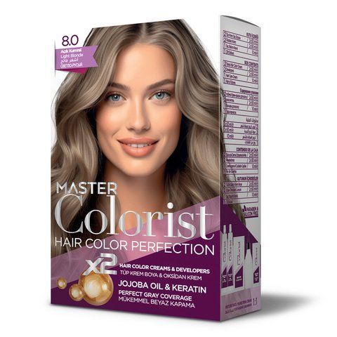 Фарба для волосся Master Colorist 8.0 Світлий русявий, 2x50 мл + 2x50 мл + 10 мл 302339 фото