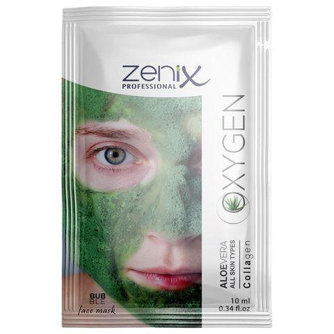 Киснева бульбашкова маска для обличчя з екстрактом алое Zenix, 10 мл 411504 фото