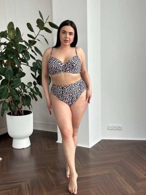 Стильный леопардовый купальник PLUS SIZE SW3596 фото
