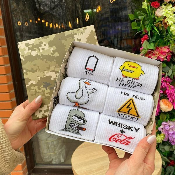 Бокс мужских носков 40-45 на 6 пар в подарочной коробке ч6бокс080 фото