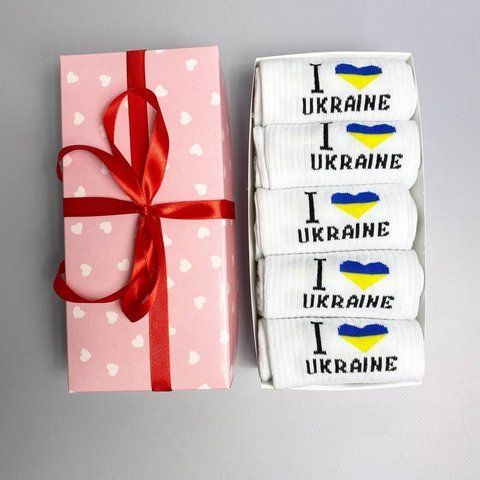 Набор женских патриотических носков 36-41 5 пар в подарочной коробке. ж5укр011 фото