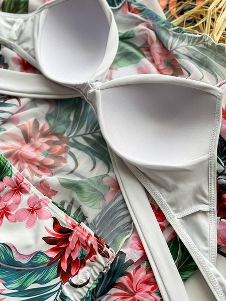 Роздільний білий купальник PLUS SIZE з сформованою чашкою та тунікою в комплекті SW1251/1 фото